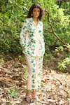 Buy Dash And Dot Multi Color Viscose Collared Foliage Print Shirt And Pant Set Buy_Dash And Dot_Multi Color Viscose Collared Foliage Print Shirt And Pant Set
