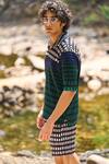 Dash And Dot_Multi Color Polyester Geometric Printed Pleated Shorts Set _Online_at_Aza_Fashions