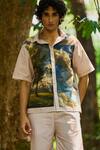 Dash And Dot_Multi Color Cotton Landscape Print Shorts Set _Online_at_Aza_Fashions