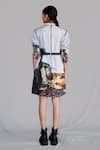 Shop_Anurag Gupta_Gray Crepe Embroidery Collared Neolithic Coat Dress _at_Aza_Fashions