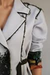 Buy_Anurag Gupta_Gray Crepe Embroidery Collared Neolithic Coat Dress _Online_at_Aza_Fashions