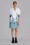 Buy_Anurag Gupta_White Crepe Collared Designer Industry Coat Dress _at_Aza_Fashions