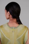 Shop_Anurag Gupta_Yellow Crepe Round Neck Lime Knitted Top Set _Online_at_Aza_Fashions