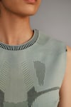 Anurag Gupta_Blue Silk Crew Neck Knitted Panel Top And Pant Set _Online_at_Aza_Fashions