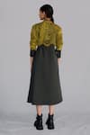 Shop_Anurag Gupta_Yellow Crepe Embroidery Collared Map Long Dress _at_Aza_Fashions