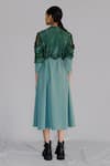 Shop_Anurag Gupta_Green Crepe Lace Mandarin Collar Map Embroidery Long Dress _at_Aza_Fashions