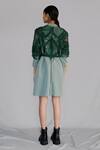 Shop_Anurag Gupta_Green Crepe Embroidery Collared Map Coat Dress _at_Aza_Fashions