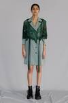 Buy_Anurag Gupta_Green Crepe Embroidery Collared Map Coat Dress _at_Aza_Fashions