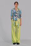 Buy_Anurag Gupta_Multi Color Crepe, Brocade Street Printed Coat Set _at_Aza_Fashions