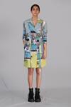 Buy_Anurag Gupta_Multi Color Crepe Collared Street Printed Short Dress _at_Aza_Fashions