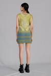 Shop_Anurag Gupta_Multi Color Round Neck Lime Knitted Top _at_Aza_Fashions