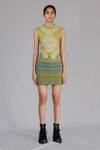 Buy_Anurag Gupta_Multi Color Round Neck Lime Knitted Top _at_Aza_Fashions