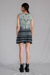 Shop_Anurag Gupta_Gray Silk, Knit Crew Neck Grey Top _at_Aza_Fashions