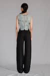 Shop_Anurag Gupta_Black Crepe Pleated Pants _at_Aza_Fashions