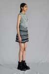 Anurag Gupta_Gray Silk Lime Knitted Skirt _Online_at_Aza_Fashions