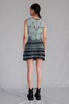 Shop_Anurag Gupta_Gray Silk Lime Knitted Skirt _at_Aza_Fashions