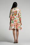 Shop_Taroob_Multi Color Cotton, Poplin Collared Floral Utopia Midi Dress _at_Aza_Fashions