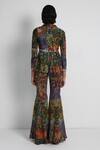 Shop_Forty Four_Multi Color Crepe, Cotton, Lycra Embroidery V-neck Designer Jacket Set _at_Aza_Fashions