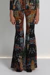 Shop_Forty Four_Red Cotton, Crepe, Lycra Scoop Neck, Multi Color Hand Embroidered Jacket Set _Online_at_Aza_Fashions