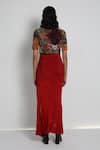 Shop_Forty Four_Multi Color Crepe, Cotton, Lycra V-, Scoop Hand Embroidered Jacket Set _at_Aza_Fashions
