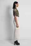 Shop_Forty Four_White Crepe, Cotton, Lycra Embroidery Multi Color Draped Skirt And Jacket Set _Online_at_Aza_Fashions