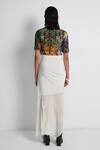Shop_Forty Four_White Crepe, Cotton, Lycra Embroidery Multi Color Draped Skirt And Jacket Set _at_Aza_Fashions