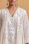 Buy_Gulabo By Abu Sandeep_Off White Cotton Embroidery Designer Dupatta _Online_at_Aza_Fashions
