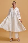 Shop_Gulabo By Abu Sandeep_Off White Cotton Embroidery Designer Dupatta _Online_at_Aza_Fashions