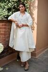 Buy_Gulabo By Abu Sandeep_Off White Cotton Embroidery Designer Dupatta _at_Aza_Fashions
