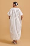 Shop_Gulabo By Abu Sandeep_Off White Cotton Embroidery V-neck Kaftan Set _at_Aza_Fashions