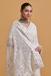 Buy_Gulabo By Abu Sandeep_Off White Cotton Embroidery, Mirrors Designer Saree 