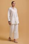 Shop_Gulabo By Abu Sandeep_Off White Cotton Beads, Embroidery Collared Designer Shirt _Online_at_Aza_Fashions