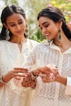 Gulabo By Abu Sandeep_Off White Cotton Beads, Embroidery Collared Designer Shirt _at_Aza_Fashions