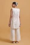Shop_Gulabo By Abu Sandeep_Off White Cotton Embroidery, Mirrors Round Neck Kurta _at_Aza_Fashions