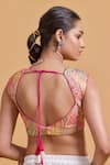 Buy_Gulabo By Abu Sandeep_Multi Color Chanderi Embroidery Scoop Neck Designer Blouse _Online_at_Aza_Fashions