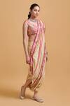 Gulabo By Abu Sandeep_Beige Chanderi Embroidery Pre-draped Dhoti Saree _Online_at_Aza_Fashions