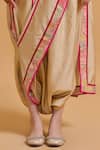 Shop_Gulabo By Abu Sandeep_Beige Chanderi Embroidery Pre-draped Dhoti Saree _Online_at_Aza_Fashions