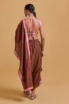 Shop_Gulabo By Abu Sandeep_Brown Chanderi Embroidery Designer Dhoti Saree _at_Aza_Fashions