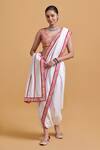 Buy_Gulabo By Abu Sandeep_Off White Chanderi Pre-draped Dhoti Saree _at_Aza_Fashions