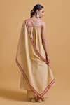 Buy_Gulabo By Abu Sandeep_Beige Chanderi Embroidery Round Neck Kurta Set 