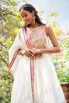 Gulabo By Abu Sandeep_Off White Chanderi Embroidery Round Neck Designer Kurta Pant Set _Online_at_Aza_Fashions