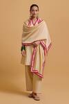 Buy_Gulabo By Abu Sandeep_Beige Chanderi Embroidery Dupatta _at_Aza_Fashions