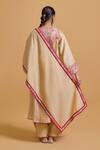 Shop_Gulabo By Abu Sandeep_Beige Chanderi Embroidery Dupatta _at_Aza_Fashions