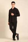 Buy_Mayank Modi - Men_Black Cotton Designer Malai Shirt _at_Aza_Fashions
