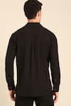 Shop_Mayank Modi - Men_Black Cotton Designer Malai Shirt _at_Aza_Fashions