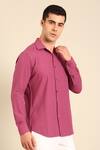Shop_Mayank Modi - Men_Purple Cotton Light Malai Shirt _Online_at_Aza_Fashions