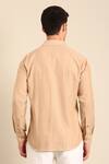 Shop_Mayank Modi - Men_Beige Cotton Malai Shirt _at_Aza_Fashions