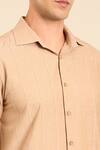 Mayank Modi - Men_Beige Cotton Malai Shirt _at_Aza_Fashions