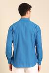 Shop_Mayank Modi - Men_Blue Cotton Designer Malai Shirt _at_Aza_Fashions