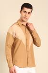 Buy_Mayank Modi - Men_Beige Cotton Designer Beige-khaki Malai Shirt _Online_at_Aza_Fashions